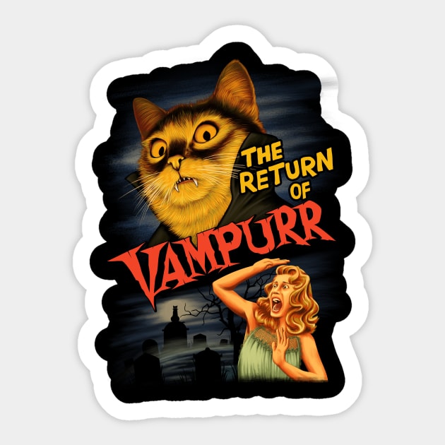 The Return of Vampurr The Halloween Cat Sticker by khairulanam87